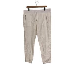 Athleta Womens White Elastic Waist Cabo Linen Jogger Size 16 Style 405720